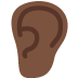 👂🏿 ear: dark skin tone display on Twitter